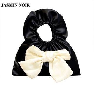 Jasmin NOIR กระเป๋าถือ กระเป๋าสะพายไหล่ หนัง PU ประดับโบว์ แฟชั่นสําหรับสตรี