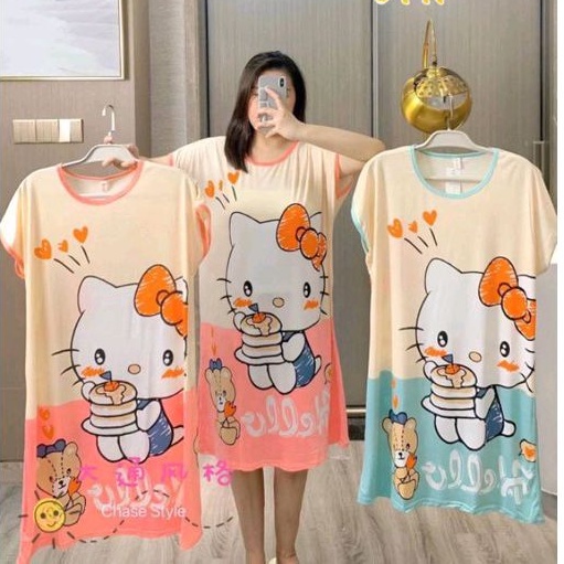 ชุดนอนผ้าสแปนเนตสำหรับสาวอวบสาวอ้วน100โลใส่ได้ใส่สวยใส่นอนใส่อยู่บ้านสบายผ้ายืดเยอะมากราคาโคตรถูกjjf74