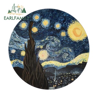 Earlfamily สติกเกอร์ไวนิล The Starry Night กันน้ํา สําหรับติดตกแต่งตู้เย็น 13 ซม. x 13 ซม.