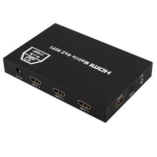 Hdmi Matrix 4x2 HDMI Splitter 4K 1080P 2160P 3D HIFI Matrix สวิตช์วิดีโอแปลงสําหรับ Ps4 แล็ปท็อปพีซีไปยังทีวีมอนิเตอร์จอแสดงผลคู่