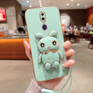 เคสโทรศัพท์มือถือ ลายการ์ตูนกระต่าย พร้อมสายคล้อง หรูหรา สําหรับ OPPO A9 2020 A5 2020 A31 2020 A8