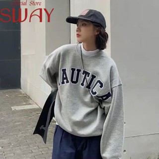 SWAY  เสื้อกันหนาว เสื้อฮู้ด ใส่สบายๆ หลวม  ทันสมัย High quality รุ่นใหม่ Stylish A28J00U 36Z230909