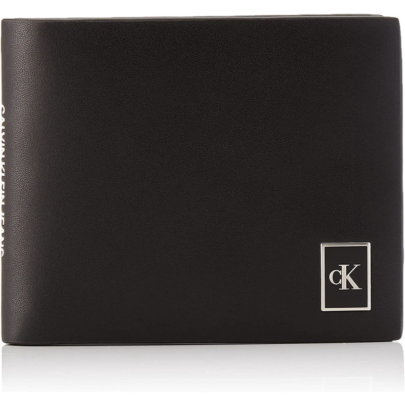 New Calvin Klein Jeans Monogram Plaque Wallet กระเป๋าสตางค์หนังแท้สีดำ ของแท้จากช็อปไทย พร้อมป้ายแท็