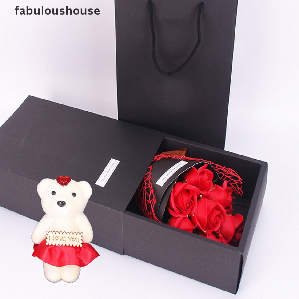 [fabuloushouse] กล่องสบู่ดอกกุหลาบ ขนาดเล็ก 7 ช่อ สําหรับงานแต่งงาน ของขวัญวันวาเลน พร้อมส่ง