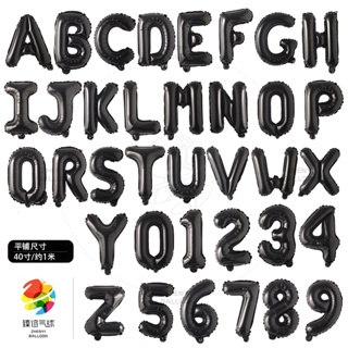 ลูกโป่งฟิล์มอลูมิเนียม ลายตัวอักษร ตัวเลข 0-9 ขนาด 40 นิ้ว สีดํา สําหรับตกแต่งปาร์ตี้วันเกิดเด็ก งานแต่งงาน