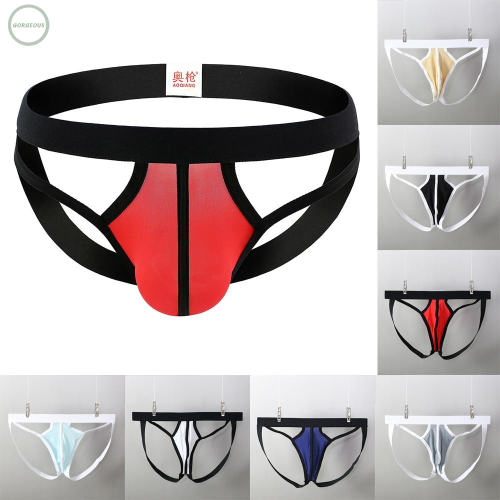 GORGEOUS~Briefs G-string Hollow Out Underpants Bulge Athletic Supporter ...