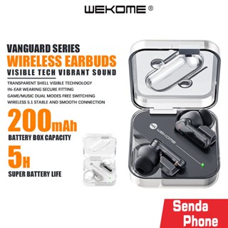 หูฟังไร้สาย WK รุ่น V51 เสียงไฮไฟ ไมโครโฟนในตัว Wireless Earbuds ระบบสัมผัส ซิลิโคนนุ่ม