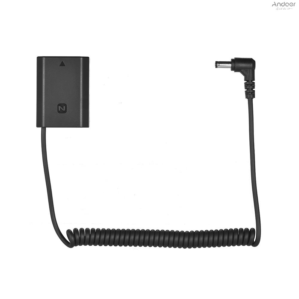 Andoer NP-FZ100 Dummy Battery Pack DC Coupler Connector Spring Cable for  A7III A9 A7RIII A7SIII