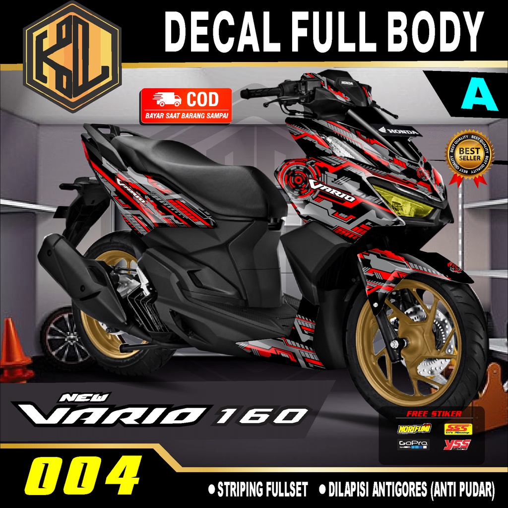 สติ๊กเกอร์รูปลอก Vario 160 เต็มตัว - สติ๊กเกอร์รูปลอก Striping liss Vario 160 ใหม่ 2022 Design TACNO