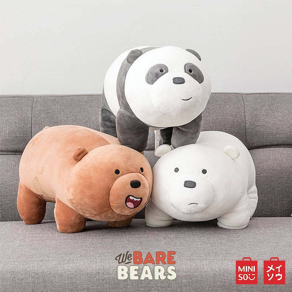 ตุ๊กตา We Bare Bears (ยืน4ขา) ขนาด 48 ซม. นุ่มน่ารัก มีให้เลือก 3 แบบ Panda Ice Bear และ Grizzly ตุ๊กตาหมี สุดป่วน