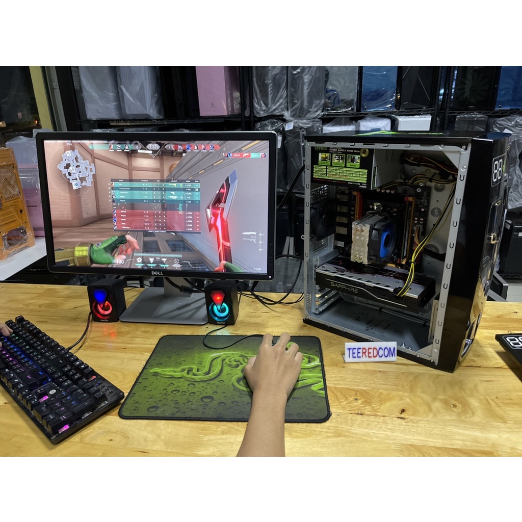 คอมเล่นเกมส์ ทํางาน ตัดต่อ เเรงๆ  CPU E5 2690 8C 16T Turbo 3.8Ghz/RAM 16GB/RX 550 4GB/ SSD M.2 Nvme 256GB