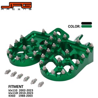 JFG Racing Motorcycle Spare Parts 1 Pair Foot Pegs For KLX110 2002-2023 KLX110L 2010-2023 KX60 1988-2003