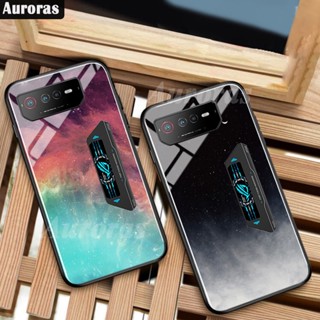 เคสโทรศัพท์มือถือกระจกนิรภัย ป้องกัน ปิดด้านหลัง ลายดวงดาว 6D สําหรับ Asus Rog Phone 6 Pro 6D 6 Pro