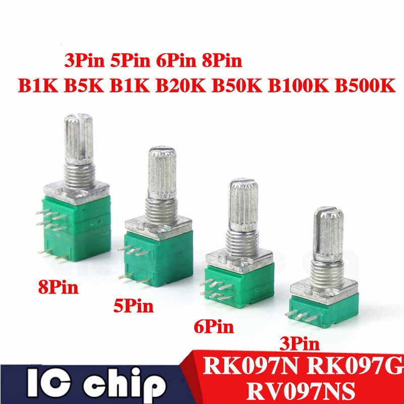 10 PCS RK097N RK097G RV097NS RK097 ปิดผนึก Potentiometer B1K B10K B100K B20K B50K B500K 3pin 5Pin 6P