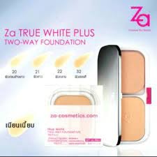 แป้ง ZA True White Plus two-way foundation ตลับ