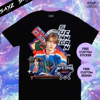 【ใหม่】เสื้อยืดแฟชั่น Kaos Sungchan NCT U 90 Love Ver Kaos Kpop Nctzen เกาหลีสไตล์ Kaos Kpop HarajukuStreetwear ผู้ชาย T