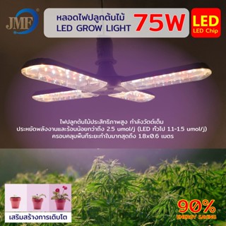 JMF ไฟปลูกต้นไม้ LED เลียนแบบ หลอดไฟทรงใบพัด ไฟ Grow Light เต็มสเปกตรัม E27 ไฟปลูกผัก สมุนไพร ไฟช่วยต้นไม้ตัวเร็ว