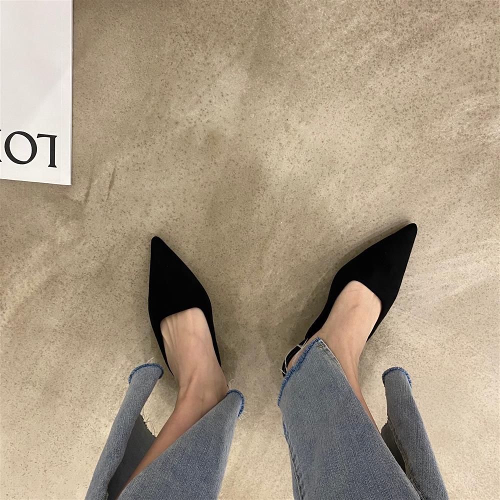 สไตล ์ ใหม ่ ขี ้ เกียจ Slip-On รองเท ้ า Baotou ครึ ่ งรองเท ้ าแตะผู ้ หญิง All-Match รองเท ้ าส ้ นสูงรองเท ้ าเสือดาวพิมพ ์ ขี ้ เกียจ Pointed Toe รองเท ้ าปากตื ้ น Slip-On รองเท ้ าอินเทรนด ์