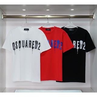 Dsquared2 เสื้อยืดแขนสั้น ผ้าฝ้าย พิมพ์ลาย แฟชั่นสําหรับผู้ชาย และผู้หญิง