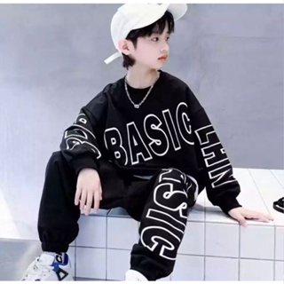 ชุดเสื้อกันหนาว ลาย BASIC SWEATER สําหรับเด็กผู้ชาย อายุ 1-5 ปี