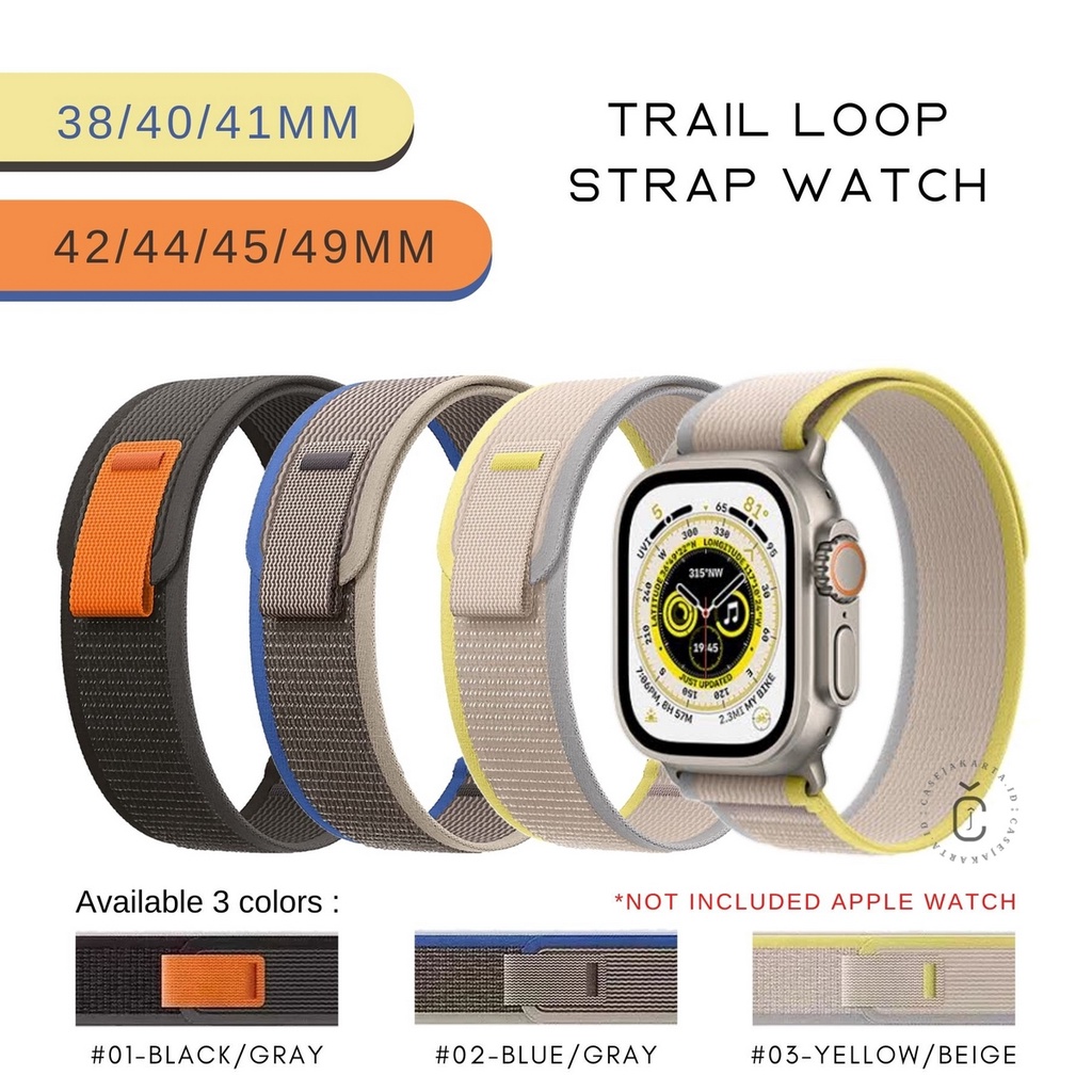 (WITHOUT WATCH) TRAIL LOOP ADJUSTABLE WATCH STRAP - SERIES ULTRA 9 8 7 6 5 4 3 2 1 SE | ขนาด 38มม 40