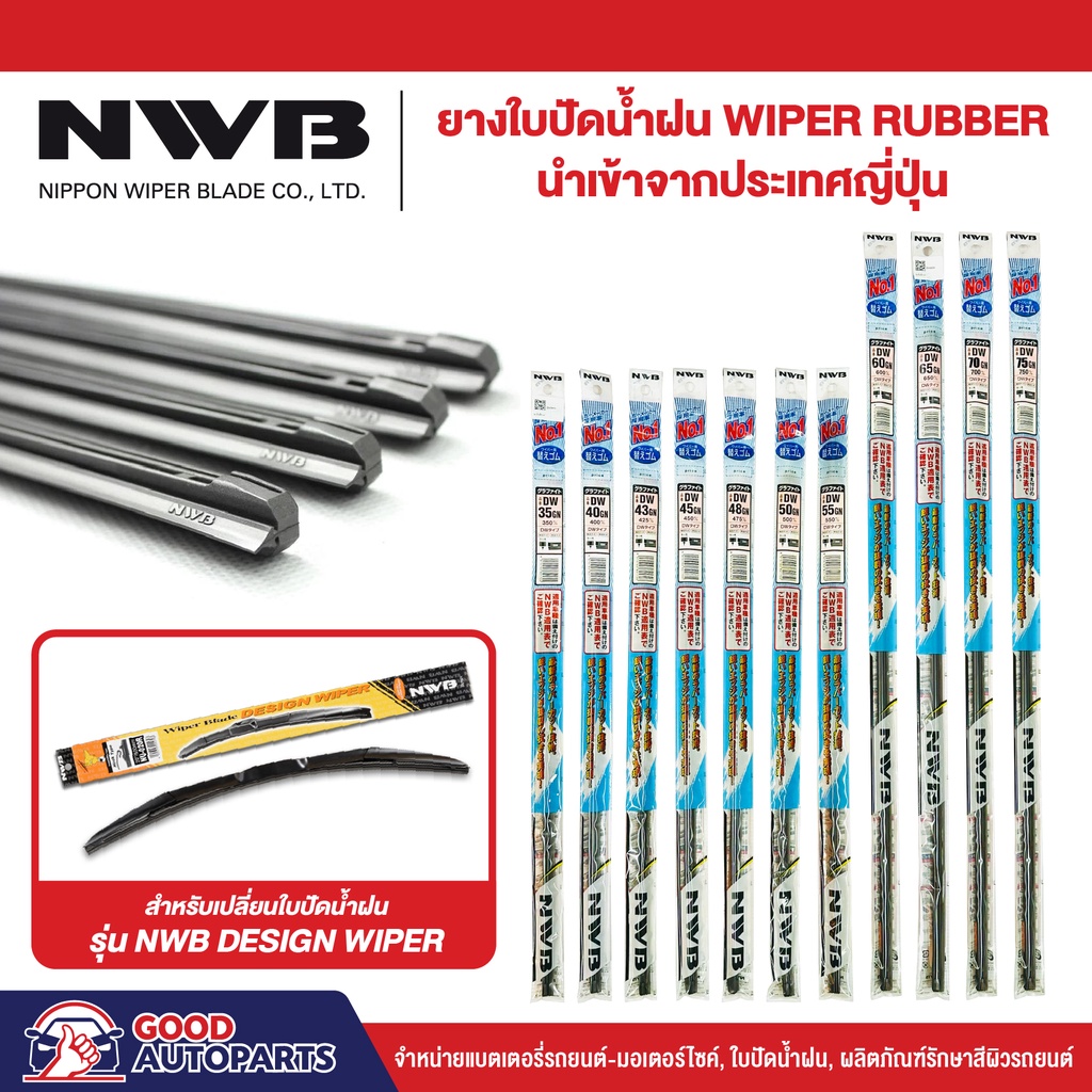 #ยางใบปัดน้ำฝน
#NWB
#กรอบใบปัดน้ำฝน
#OEMแท้ญี่ปุ่น
#ใบปัดน้ำฝน