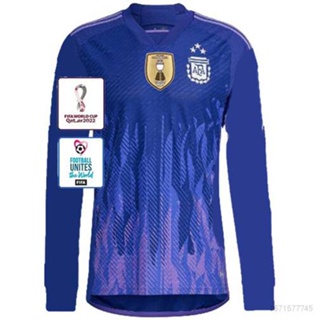 เสื้อยืดแขนยาว ลายทีมชาติฟุตบอล World Cup Winner Argentina 3 Star Away SY3 22-23 พลัสไซซ์ YS3