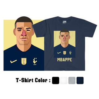 PSM เสื้อยืดลายนักฟุตบอล ลาย K.Mbappe ชุดฟุตบอลทีมชาติฝรั่งเศษ ฟุตบอลโลก 2022