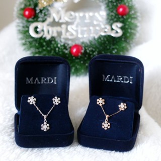 Mardi Jewelry ต่างหูเงินแท้ สร้อยเงินแท้ เกล็ดหิมะ Minimal Snowflake Earrings Necklace