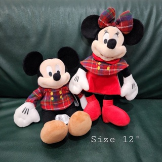 ตุ๊กตามิกกี้ มินนี่ Mickey Minnie งานดิสนีย์ สโตร์ ขายเป็นคู่ ป้าย Disney Store สภาพใหม่ ขนาด 12 นิ้ว ป้ายห้อย