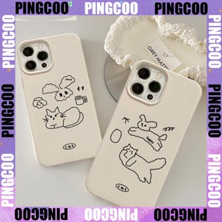 PingCoo - Candy Case For iPhone 14 13 12 11 Plus Pro Max XR TPU Soft Glossy Khaki Case Cute Cartoon Animals Camera Protection Shockproof Back Cover