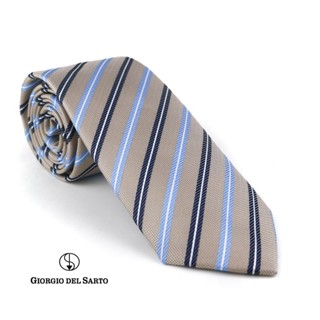 Giorgio Del Sarto Necktie 7.5cm Light Brown Fabric Texture เนคไทสีน้ำตาลอ่อนมีเท็กเจอร์