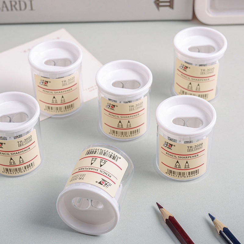 MUJI Style กบเหลาดินสอ แบบสองรู อุปกรณ์การเรียน เครื่องเขียน