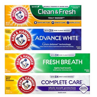 พร้อมส่ง 🇺🇲Arm &amp; Hammer Toothpaste ยาสีฟัน ฟันขาว ยาสีฟันอเมริกา (ขนาด121,170g.)