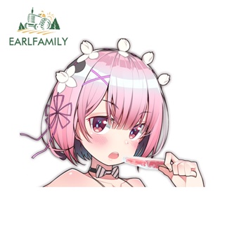 Earlfamily สติกเกอร์ ลายกราฟฟิตี้ Ram ReZero Peeker กันน้ํา สําหรับติดตกแต่งกระจกรถยนต์ 13 ซม. x 10.3 ซม.