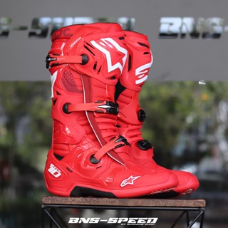 รองเท้า Alpinestars Tech10 2023 สีแดง (รองเท้าวิบาก, รองเท้าบูท)