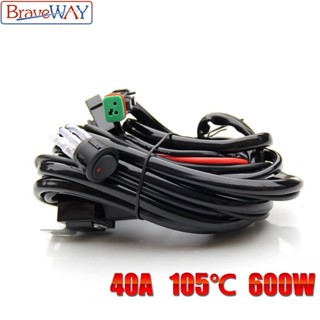 Braveway สายไฟรีเลย์ LED 3 เมตร สําหรับ UAZ ATV off road 4x4 22 32 42 50 52 นิ้ว