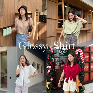 เสื้อเชิ้ต โอเวอร์ไซส์ แขนในตัว Glossy shirt by midnight.lullabyy