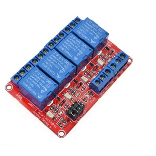 รีเลย์ 12V 4 Channel Relay Module Board Shield With Optocoupler Support High and Low Level Trigger