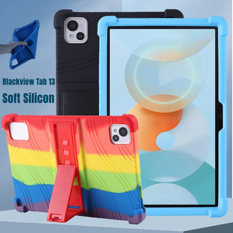 กรณีแท็บเล็ตสําหรับBlackview Tab 13 10.1 นิ้ว 2022 Super Soft Siliconแท็บเล็ตขาตั้งป้องกันฝาครอบเปลื