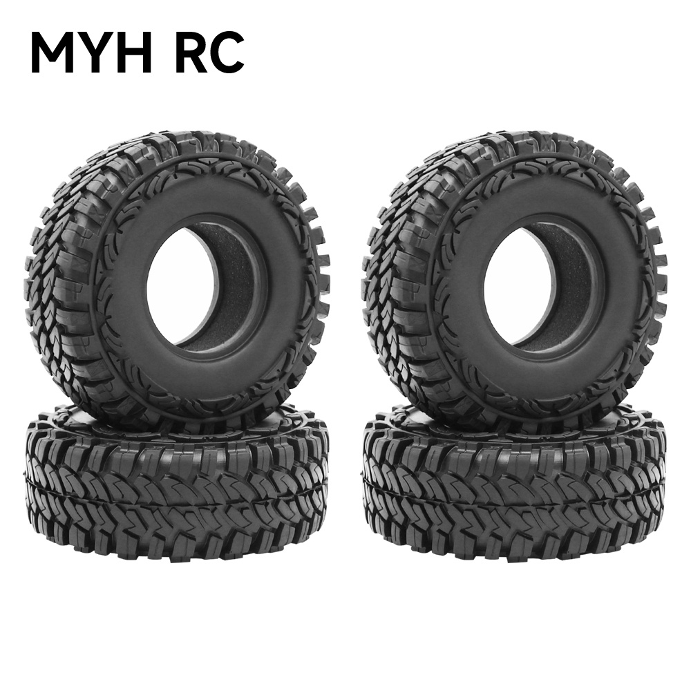 Myhrc ยางล้อรถ เส้นผ่าศูนย์กลางนอก 1.9 นิ้ว 114 มม. 1.9 นิ้ว สีดํา สําหรับรถไต่หินบังคับ 1/10 Tamiya Scx10 D110 D90