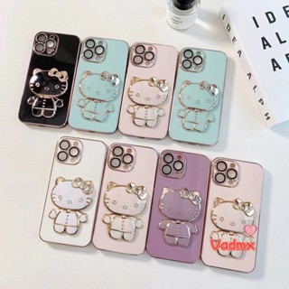 เคสโทรศัพท์มือถือ พร้อมกระจกแต่งหน้า ลายเฮลโลคิตตี้ หรูหรา สําหรับ Redmi 12C A1 Plus Note 12 Pro 4G 5G Speed Redmi Note 12 4G 12 Pro Speed 12