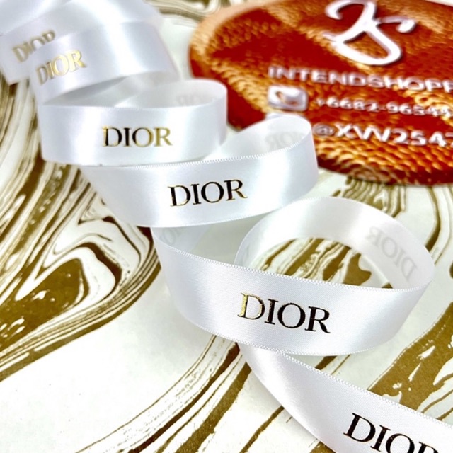 ริบบิ้น DIOR beauty สีขาว อักษรทอง แท้100%