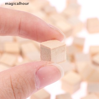 Magicalhour^^ ลูกบาศก์เปล่า ทรงสี่เหลี่ยม ขนาดเล็ก DIY สําหรับงานไม้ งานฝีมือ 100 ชิ้น