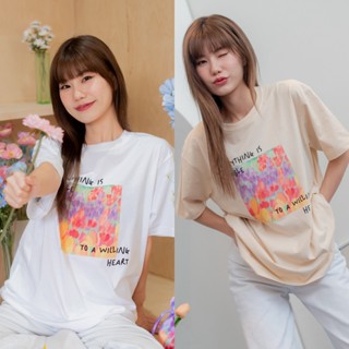 ✨NEW✨Vibes.brandd⌇🌷🌞Cheerful Spring Oversized tee &amp; Canvas Tote 🌷🌞 เซ็ทคู่ เสื้อยืด oversize กระเป๋าผ้าแคนวาส