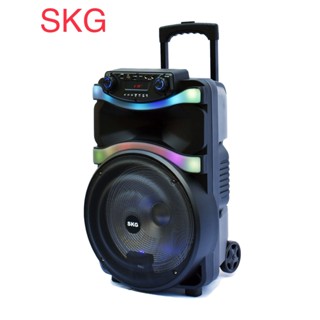 SKG ลำโพงล้อลาก 12 นิ้ว 6000 W รุ่น SR-4000 BT12 สีดำ แถมไมค์ลอย 2 ตัว