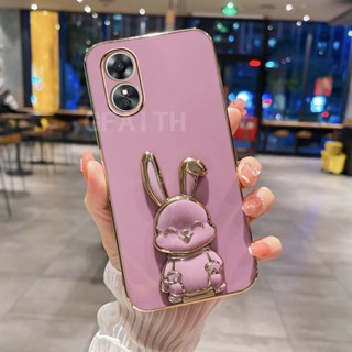 พร้อมส่ง เคสโทรศัพท์มือถือนิ่ม กันกระแทก ป้องกันกล้อง ลายกระต่าย พร้อมขาตั้ง สําหรับ OPPO A58 4G OPPO A58 NFC 2023 A58 OPPOA58NFC