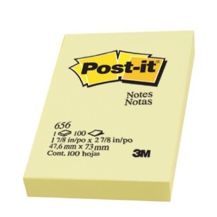 Post-it โพสอิท 3M #656 2x3 นิ้ว สีเหลือง (100 แผ่น/เล่ม ) 1 เล่ม