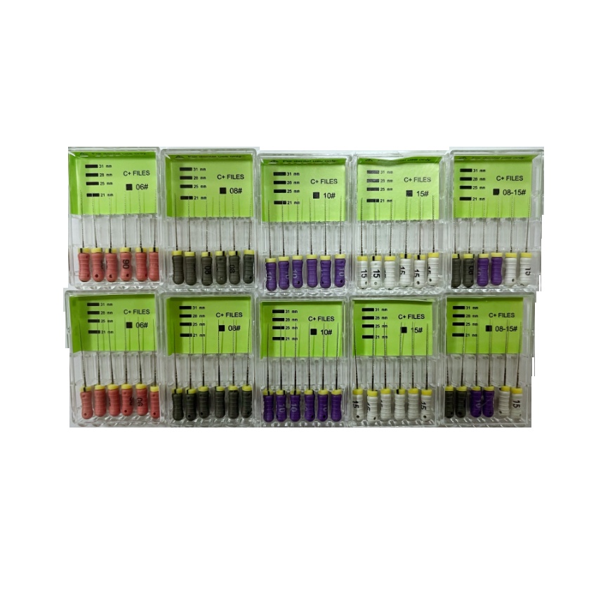 6 ชิ้น/แพ็คทันตกรรม C บวกไฟล์สแตนเลส Endo ไฟล์สําหรับ Calcification