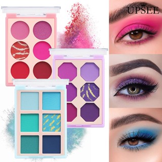 Upseeღ พาเลทอายแชโดว์ เนื้อฝุ่น ไม่เลอะ 6 สี สําหรับผู้หญิง